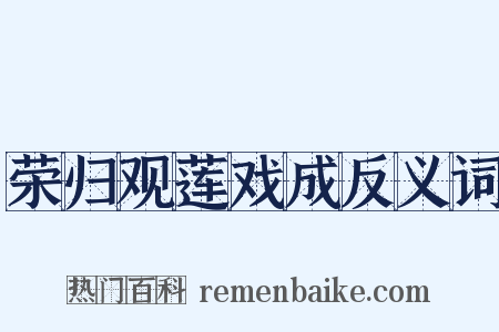 荣归观莲戏成反义词是什么意思的图片